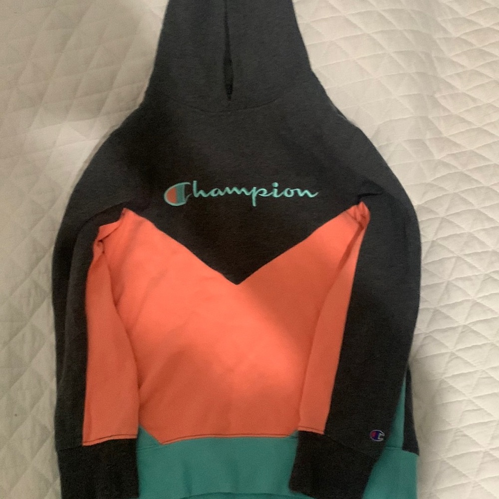 selling a champion hoodie.